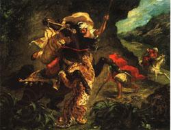 Eugene Delacroix Tiger Hung Norge oil painting art